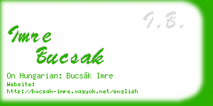 imre bucsak business card